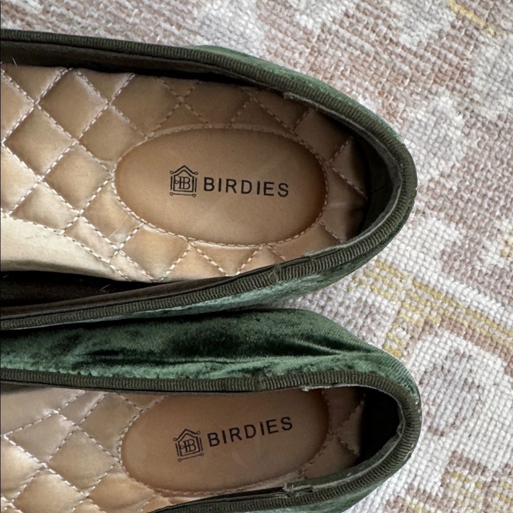 Birdies The Heron forest green velvet flats size 7.5 - Picture 5 of 8